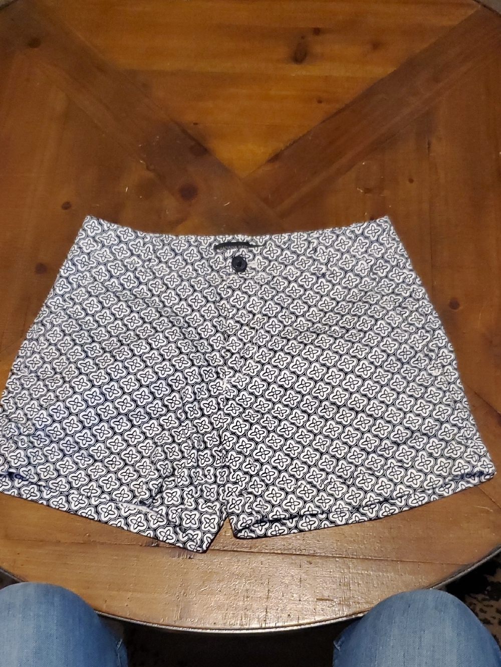 Banana Republic Black and White Patterned High Waist Shorts